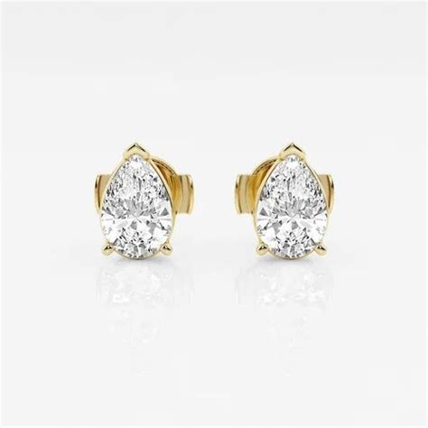 Ajretail Carat Def Vvs Lab Grown Diamond Studs In K Yellow Gold