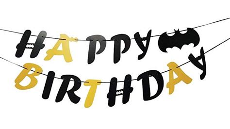 Eandl Black And Gold Batman Happy Birthday Banner Batman Party Supplies