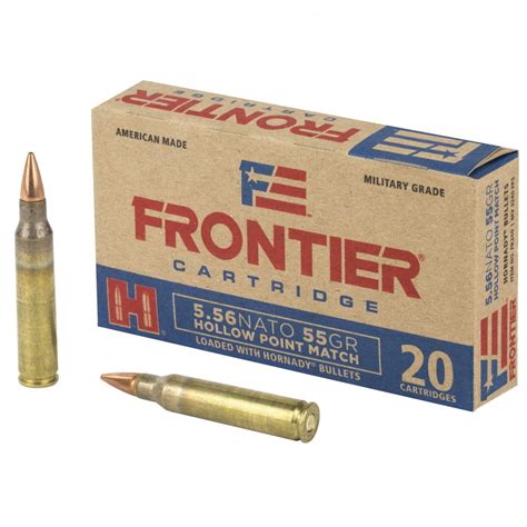 Hornady Frontier Cartridge 5 56x45mm NATO Ammo 55gr Hollow Point Match