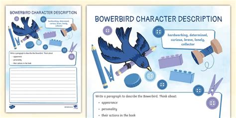 Character Description Writing Frame To Support The Teaching Of Bowerbird