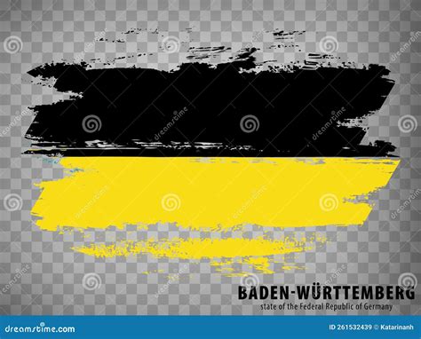 Flag Of Baden Wurttemberg From Brush Strokes Federal Republic Of