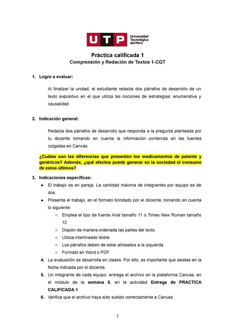 Cgt Crt Pc Consigna Marzo M Pr Ctica Calificada