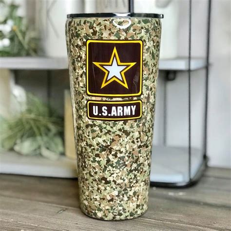 The Army Camo Stainless Steel Tumbler Glitter Tumbler Gift Etsy