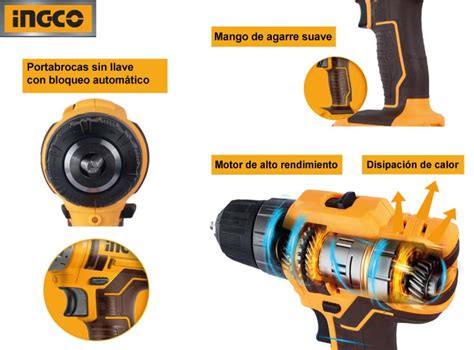 Ripley Set De Herramientas Ingco Taladro Atornillador Inal Mbrico V