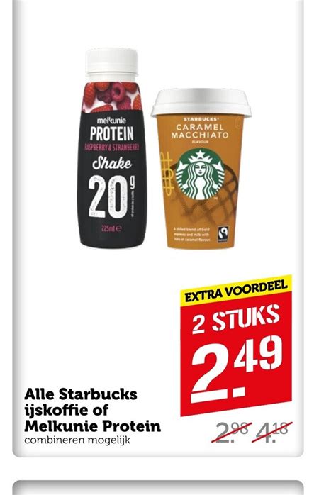 Alle Starbucks Ijskoffie Of Melkunie Protein Stuks Aanbieding Bij Coop