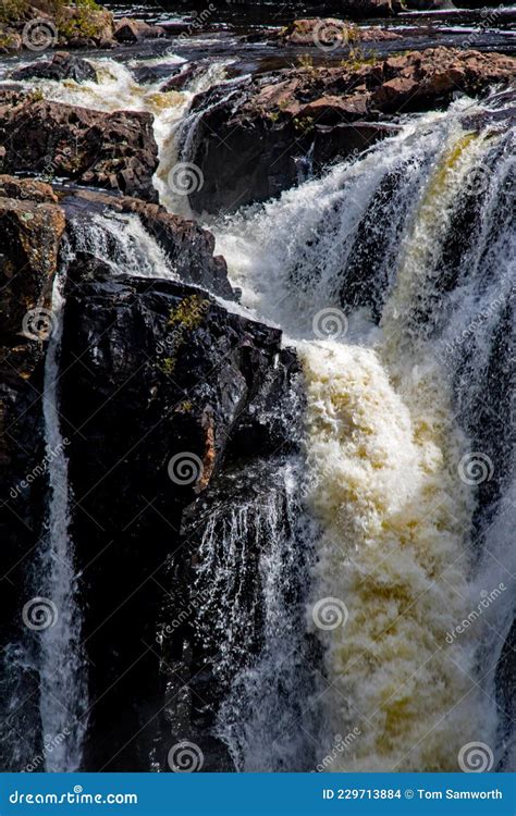 Aubrey Falls On The Mississagi River In Ontario Canada Stock Photo