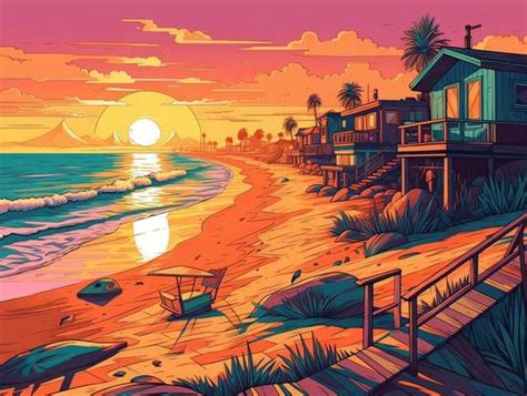 Retro Beach Sunset Stock Photos, Images and Backgrounds for Free Download