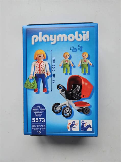 PLAYMOBIL Mother With Twin Stroller Action Figure 5573 For Sale