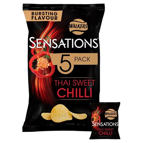 Walkers Sensations Thai Sweet Chilli Multipack Crisps 5x25g Tesco