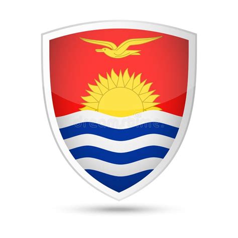 Icono Del Escudo Del Vector De La Bandera De Kiribati Stock De