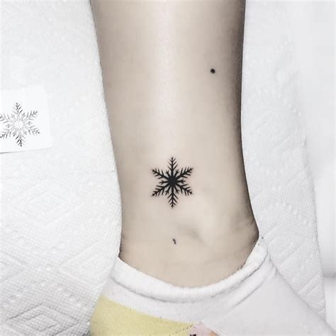 Snowflake Tattoo on Ankle