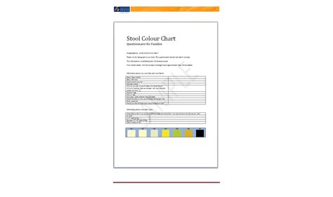 Study of Stool Color Chart Free Download