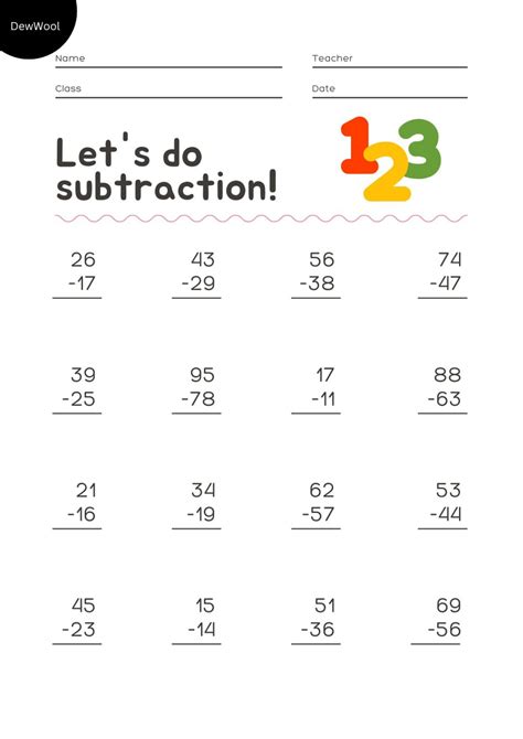 Subtraction Worksheets 2nd Grade Free Dewwool