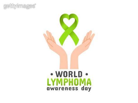 Hand Holding Lime Green Ribbon Illustration World Lymphoma Day Design