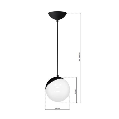 Lampa Wisz Ca Sfera Czarny Szklany Klosz