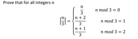 Solved Prove That For All Integers N N N Mod 3 0 31 II 3 N Chegg