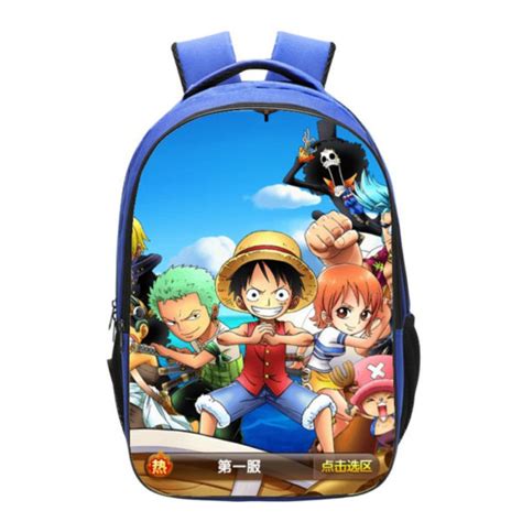 One Piece Backpack School Bag Blue Baganime