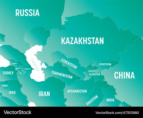 Zentralasien Detaillierte Politische Karte Mit Lables