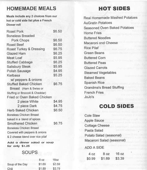 Menu at Meal Ticket restaurant, Akron