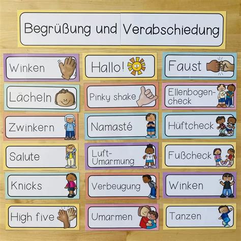 Begrüßung und Verabschiedung - Bildkarten / Poster (Version 2021