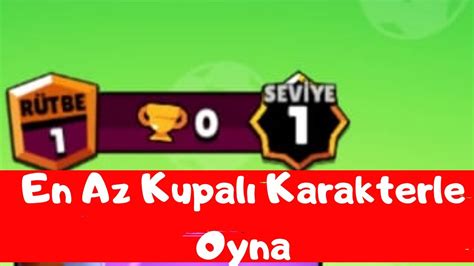 Brawl Stars En Az Kupal Karakterle Oyna W Emir Youtube