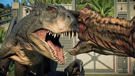 Toro Carnotaurus Vs Scorpios Rex Jurassic World Evolution 2 Youtube