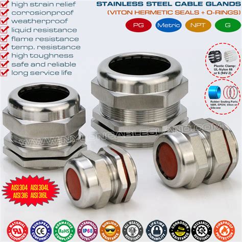 Ip Watertight Pg Cable Glands Stainless Steel Inox L