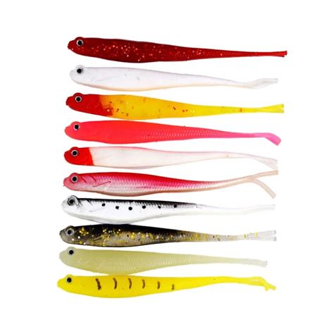 Pcs Soft Lure Silicone Tiddler Bait Fluke Fish Fishing Saltwater