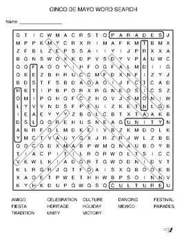 Cinco De Mayo Word Search By Niemiller Nature TpT