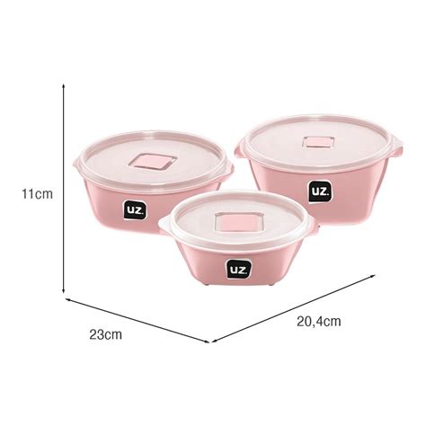 Kit Pote Multiuso Premium De Pl Stico Rosa