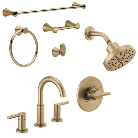 Shop Delta Nicoli Champagne Bronze Bathroom Sink Faucet Shower Faucet