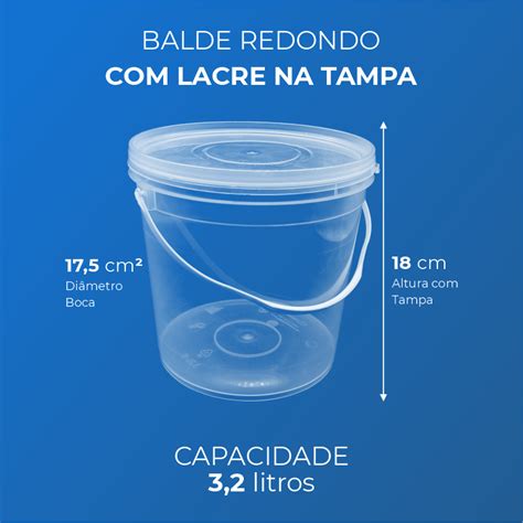 Balde Litros Transparente Caixa Und Maior Distribuidora De