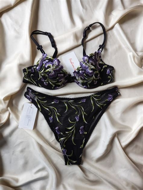 DEADSTOCK Rare Vintage Lingerie Set Mesh Transaprent Gem