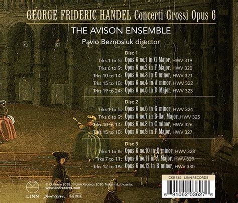 The Avison Ensemble Pavlo Beznosiuk Concerti Grossi Opus Cd