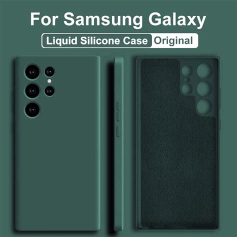 Caixa De Telefone De Silicone L Quido Para Samsung Galaxy S22 S21 S20