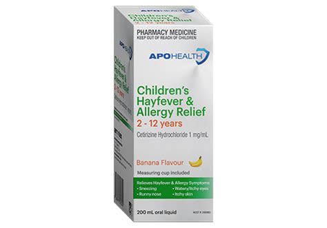 Apohealth Childrens Hayfever And Allergy Relief Syrup 100ml And 200ml