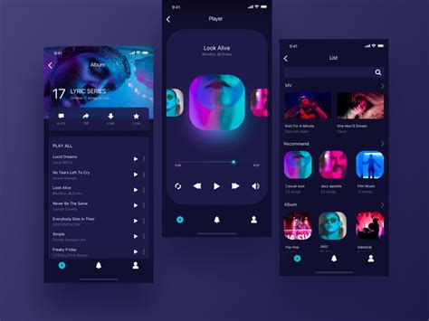 Dark Music App Interface Design Music App Design Mobile App Interface