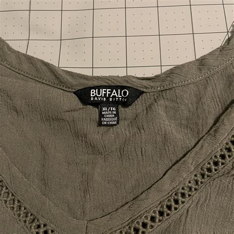 Buffalo David Bitton Womens Top In Olive Green Depop