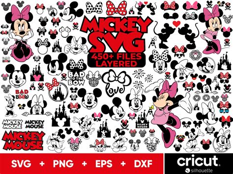 Minnie Mouse Svg Bundle Mickey Mouse Svg Princess Svg Files Etsy Canada