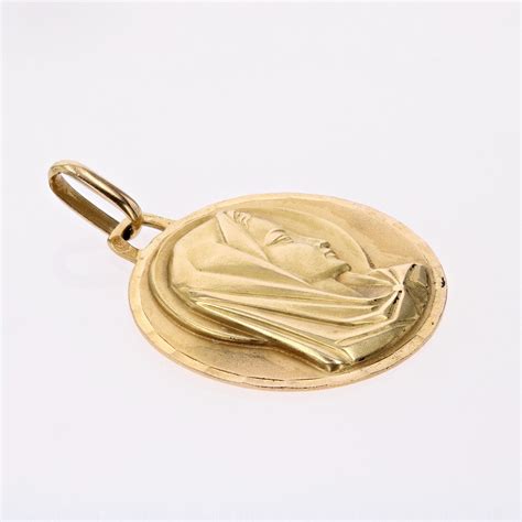 Médaille Vierge Marie or jaune Pendentif bapteme BijouxBaume