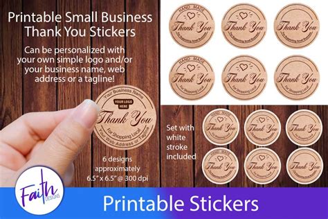 Business Thank You Stickers Customizable Small Business