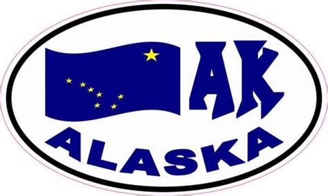 In X In Oval Ak Alaska Flag Sticker Vinyl Luggage Decal Vehicle