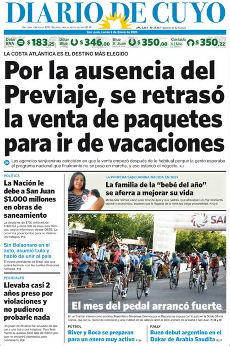 Periódico Diario de Cuyo Argentina Periódicos de Argentina Edición