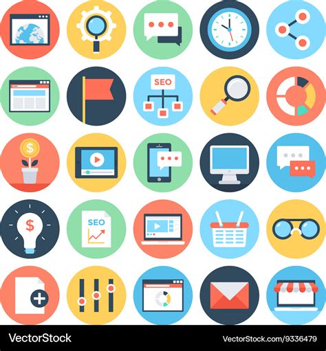 digital marketing icons  royalty  vector image
