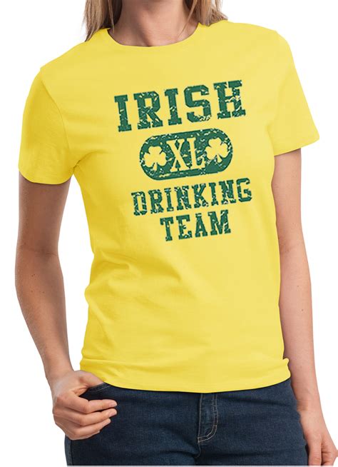 St Patricks Day Ladies Shirts Irish Drinking Team Tee T Shirt Irish