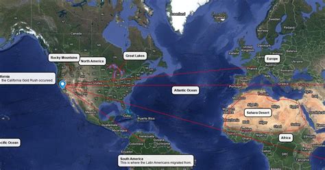 California Gold Rush Migration Map Scribble Maps