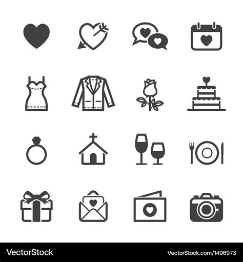 Wedding icons and love icons Royalty Free Vector Image