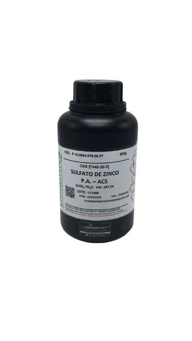 Sulfato De Zinco 7h2o Pa Acs 500g Dinamica