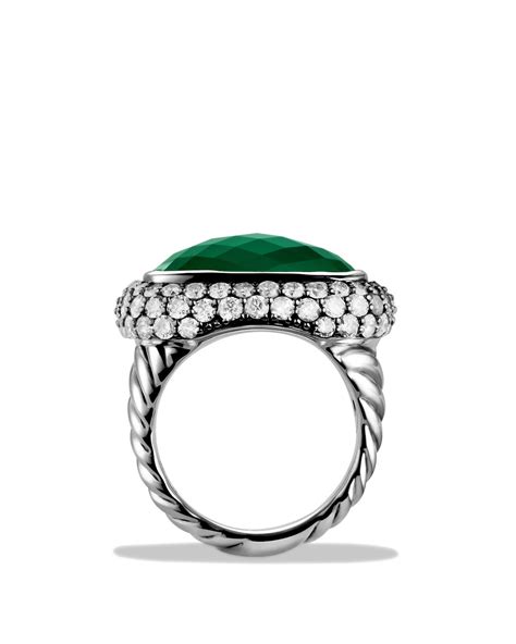 Lyst David Yurman Waverly Limited Edition Ring With Green Onyx And Gray