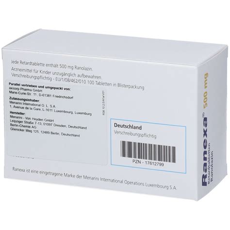 RANEXA 500 Mg Retardtabletten 100 St Shop Apotheke